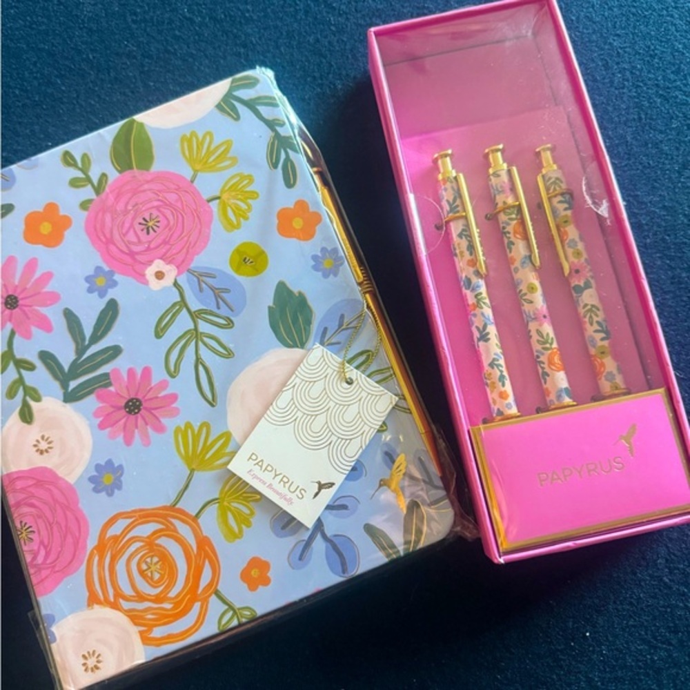Papyrus Floral Notebook & Pen Set-use together or separately🌸GREAT GIFT/zoom in